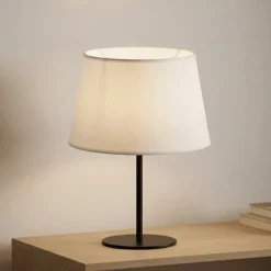 Abatjour Drum em Algodão Branco D30cm