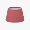 AbatJour Oval em Seda Vermelho D20,5cm