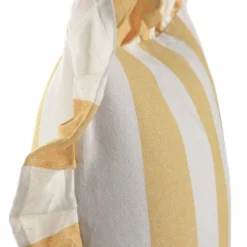 Almofada de Riscas com Folho Laranja 45x45