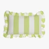 Almofada de Riscas com Folho Verde 50x30