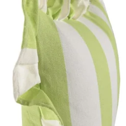 Almofada de Riscas com Folho Verde 50x30