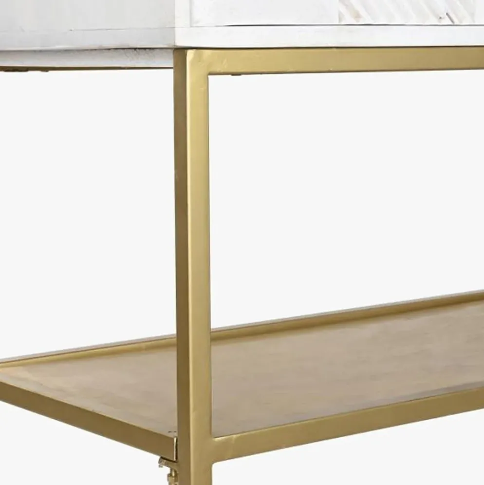 Aparador Relevo Branco com Acabamentos em Dourado