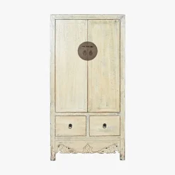 Armário de Madeira Claro com Fechadura Circular Oriental 180 cm