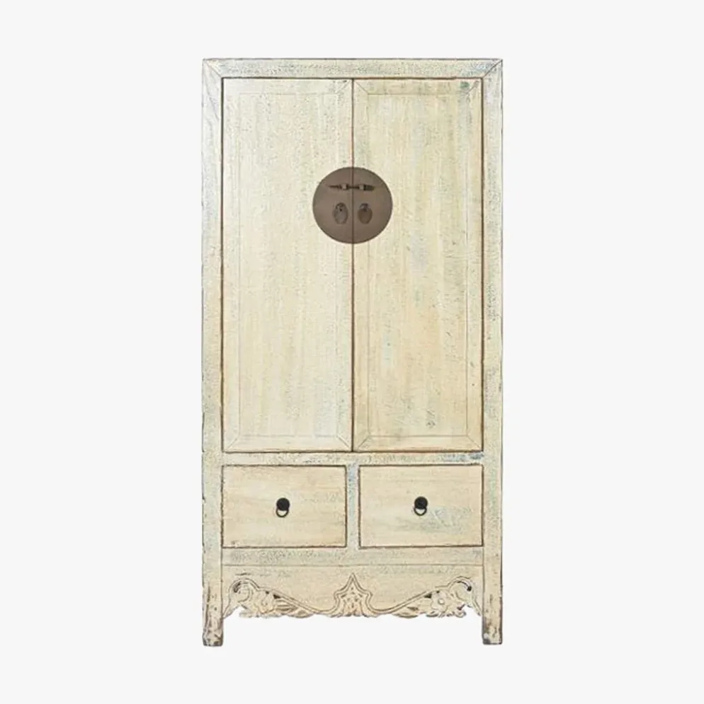 Armário de Madeira Claro com Fechadura Circular Oriental 180 cm