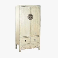 Armário de Madeira Claro com Fechadura Circular Oriental 180 cm