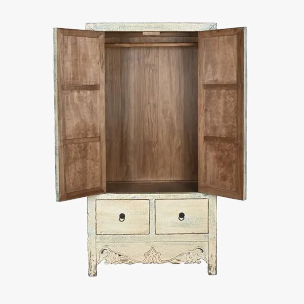 Armário de Madeira Claro com Fechadura Circular Oriental 180 cm