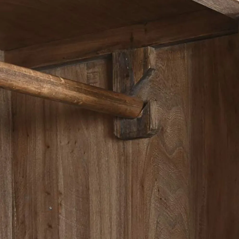 Armário de Madeira Claro com Fechadura Circular Oriental 180 cm
