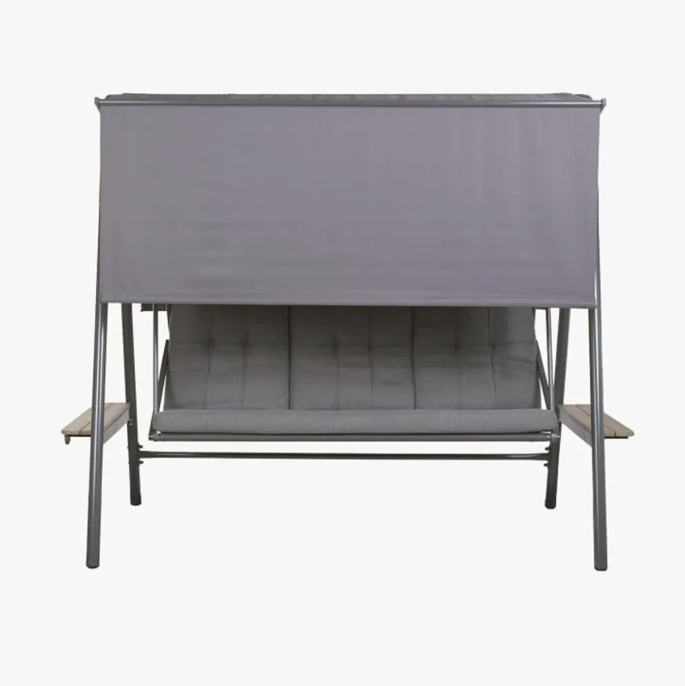 Baloiço de Exterior com 3 lugares Preto