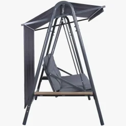 Baloiço de Exterior com 3 lugares Preto