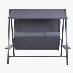 Baloiço de Exterior com 3 lugares Preto