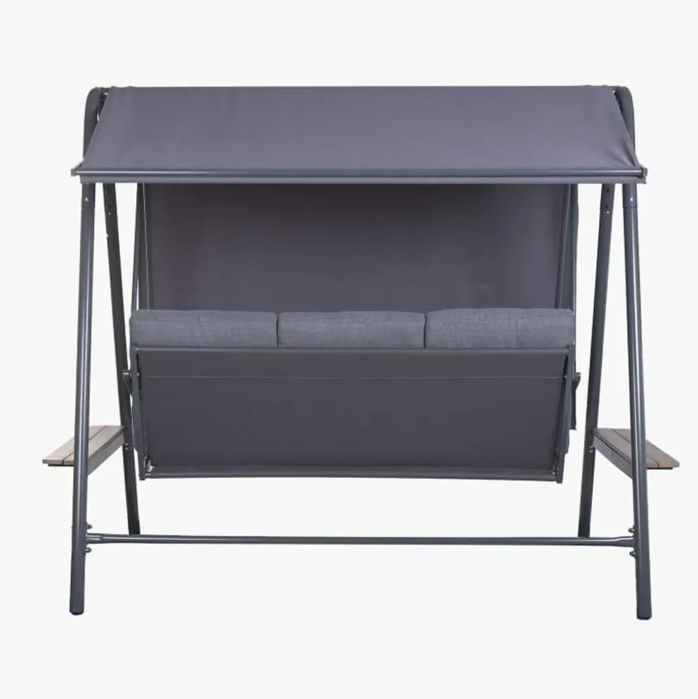 Baloiço de Exterior com 3 lugares Preto