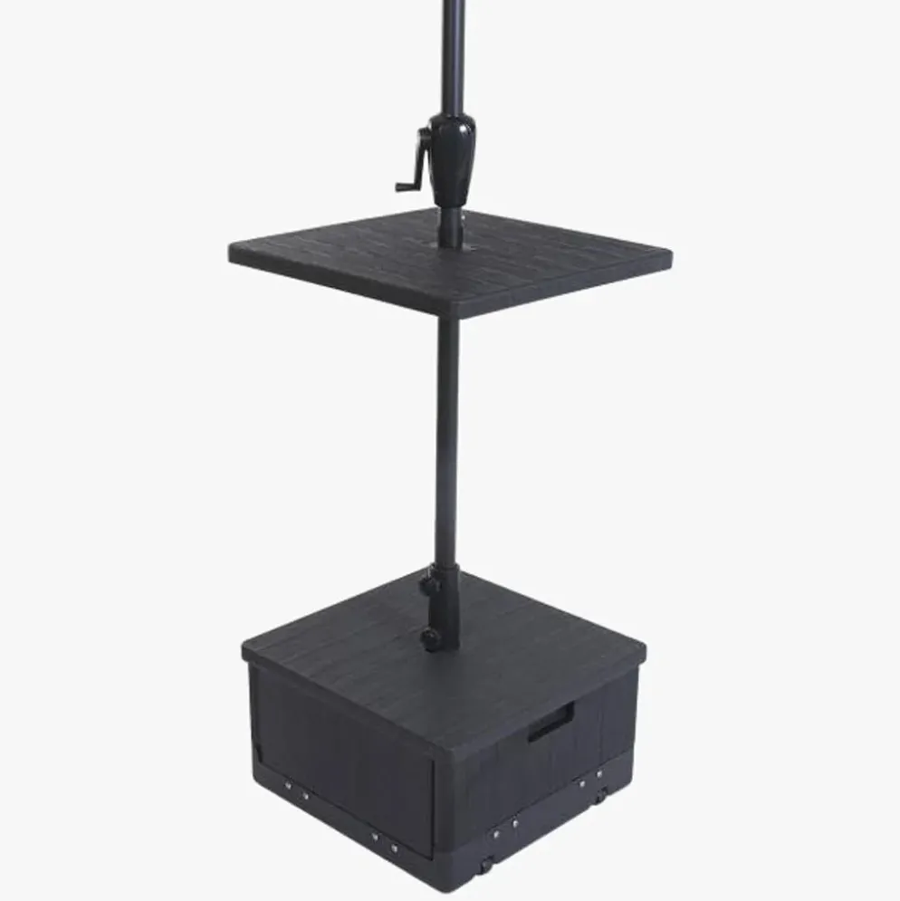Base de Chapéu de Sol com Mesa de Apoio Preta