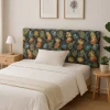 Cabeceira Cama Estofada com Padrão Floral Azul 160 cm