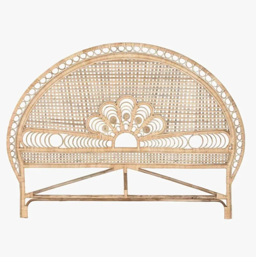 Cabeceira Cama Ornamentada Rattan 175 cm
