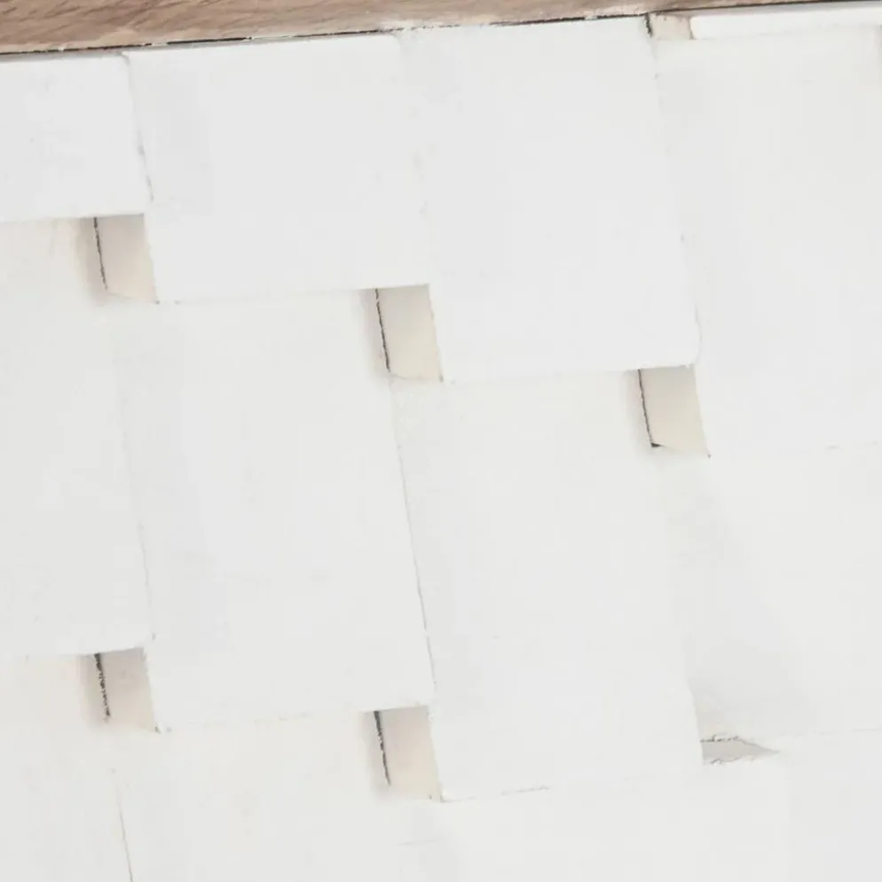 Cabeceira Cama Retangular Madeira Detalhe em Branco 180 cm