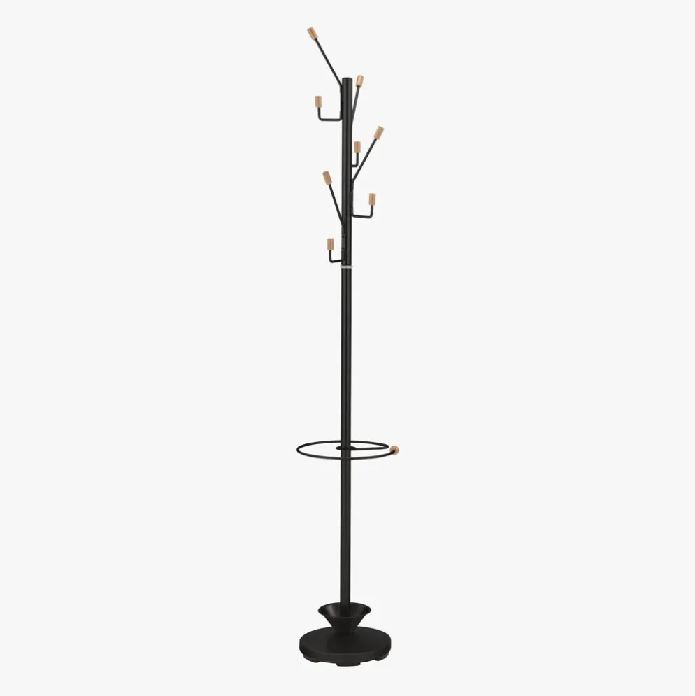 Cabide de Pé com Suporte Preto 185 cm