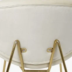 Cadeira Curva Bege | Pés Dourado