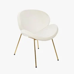 Cadeira Curva Branca | Pés Dourado