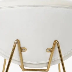 Cadeira Curva Branca | Pés Dourado