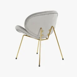 Cadeira Curva Cinza | Pés Dourado
