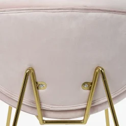 Cadeira Curva Rosa | Pés Dourado - conj. 2