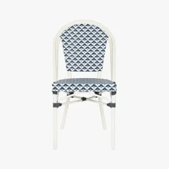 Cadeira de Metal Branco e Azul