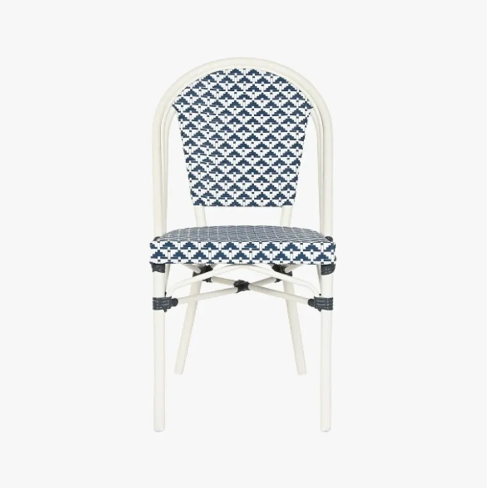 Cadeira de Metal Branco e Azul