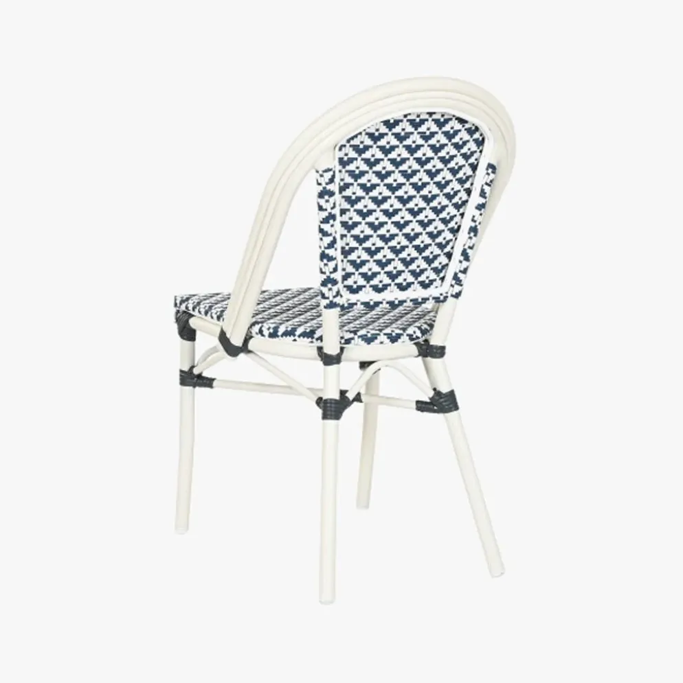Cadeira de Metal Branco e Azul