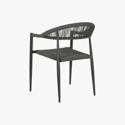 Cadeira de Metal e Rattan Preta