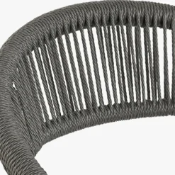 Cadeira de Metal e Rattan Preta
