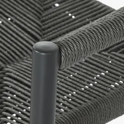 Cadeira de Metal e Rattan Preta