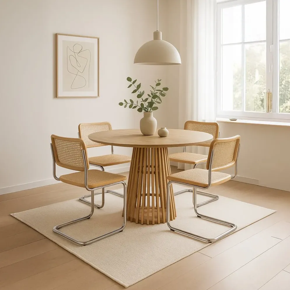 Cadeira Rattan Natural com Metal