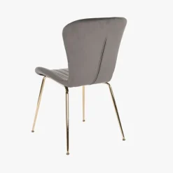 Cadeira Sem Braços Cinza | Pés Dourado