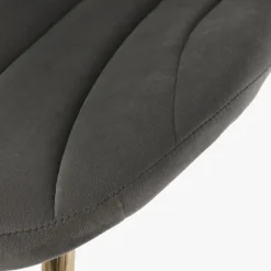 Cadeira Sem Braços Cinza | Pés Dourado