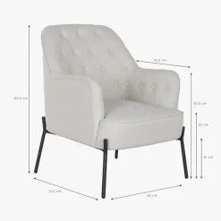 Cadeirão Capitoné Bege 65x73x79,5