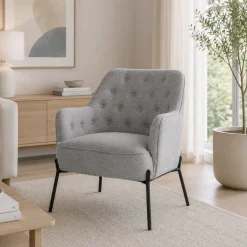 Cadeirão Capitoné Cinza 65x73x79,5
