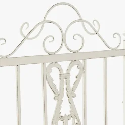 Cadeirão de Baloiço com Braços em Metal Branco Envelhecido
