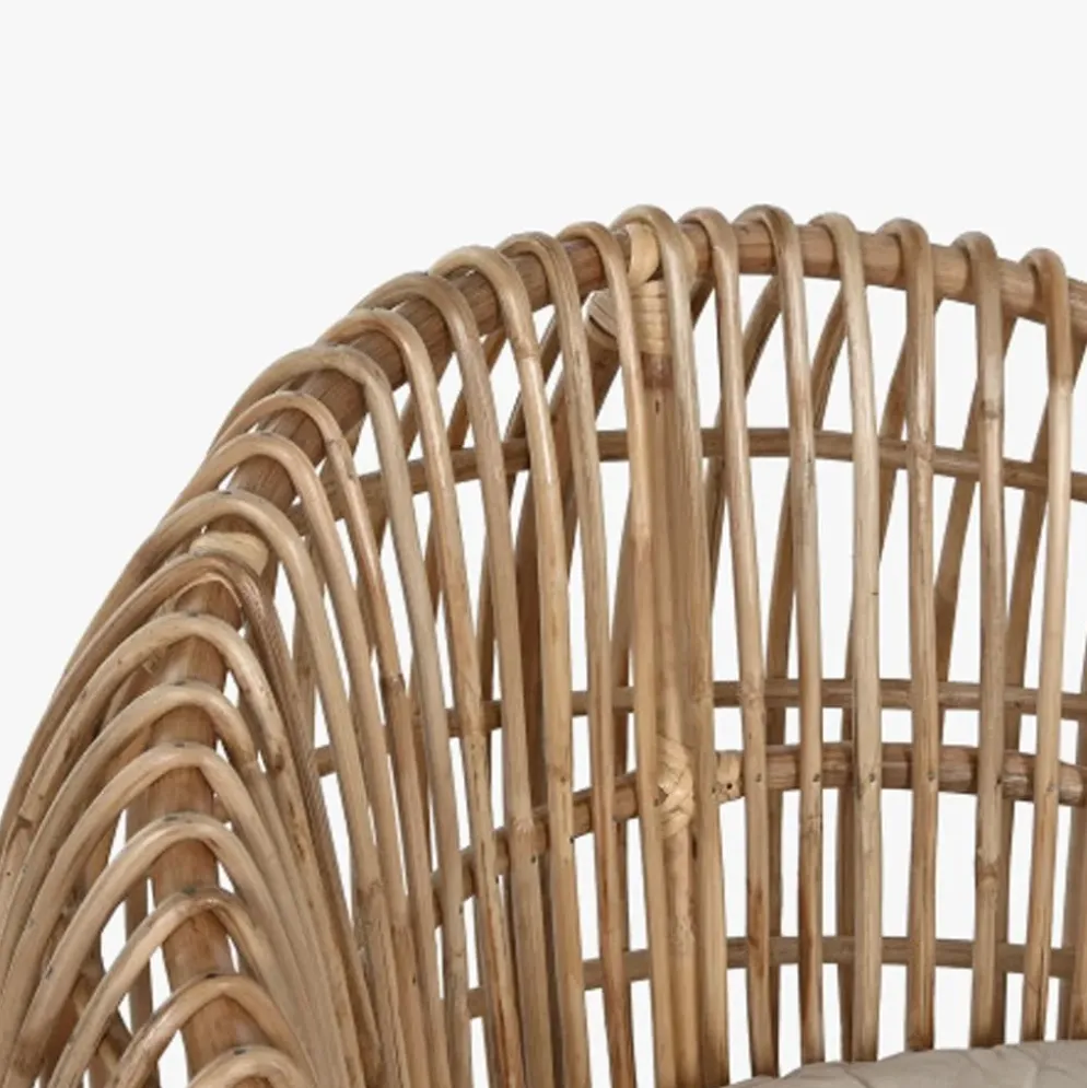 Cadeirão de Rattan e Bambu