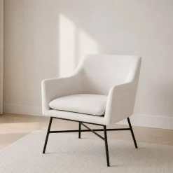 Cadeirão Pé Metal Bege 66x62x75