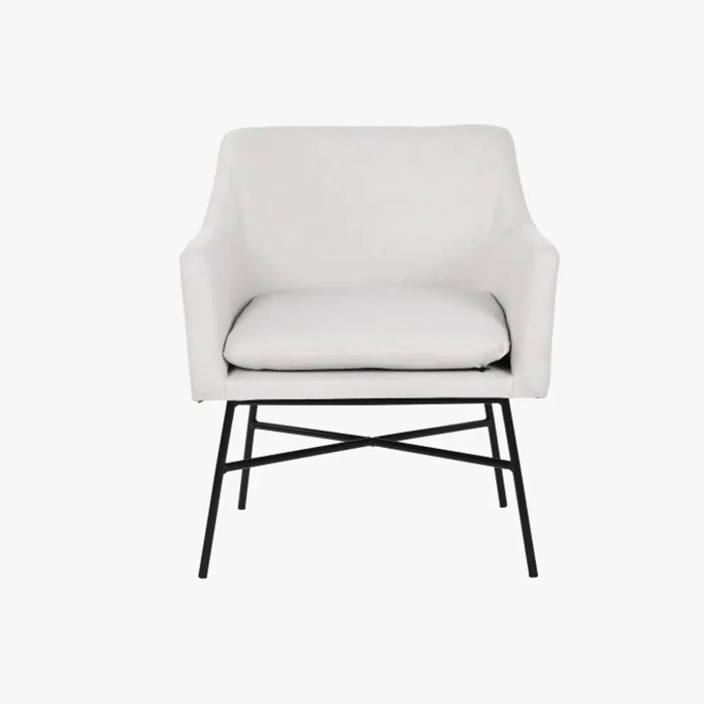 Cadeirão Pé Metal Bege 66x62x75