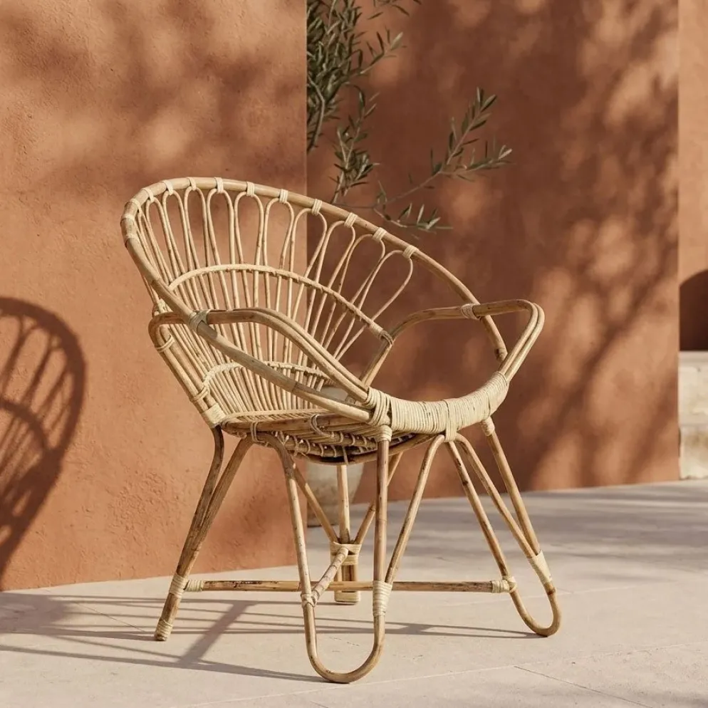 Cadeirão Redondo de Rattan 77x58x85
