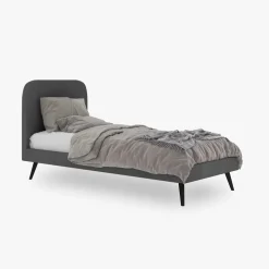 Cama cinza 90x200 cm
