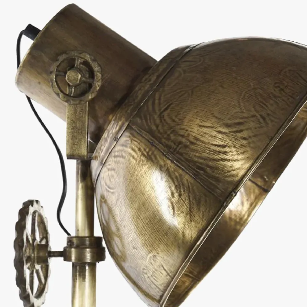 Candeeiro de Chão Tripé Metal Dourado