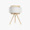 Candeeiro de Mesa Bambu e Tecido 48 cm