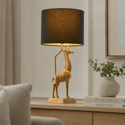 Candeeiro de Mesa Girafa Dourada