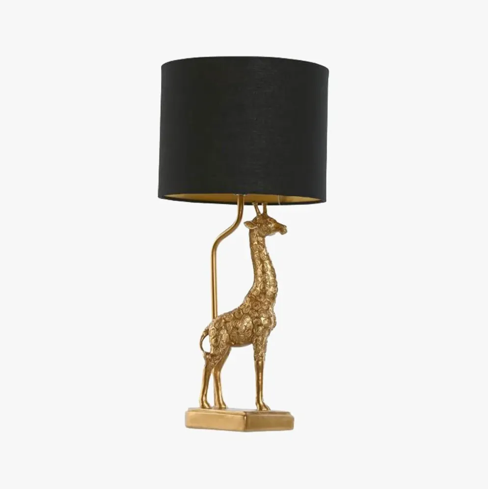 Candeeiro de Mesa Girafa Dourada