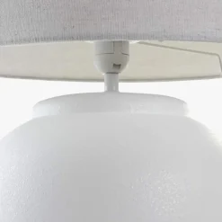 Candeeiro de Mesa Louça Branco 58 cm