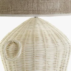 Candeeiro de Mesa Rattan Branco