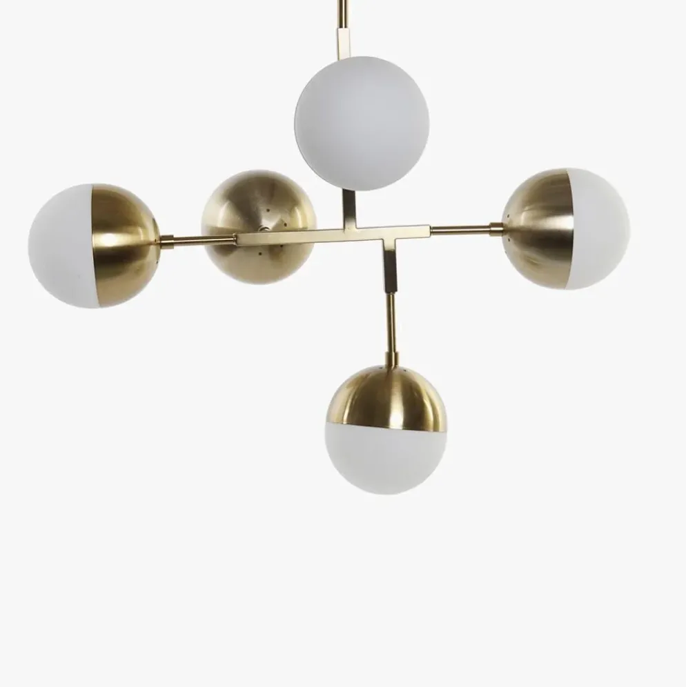Candeeiro de Teto Esferas Dourado