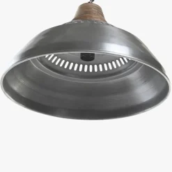 Candeeiro de Teto Ferro e Madeira 43cm
